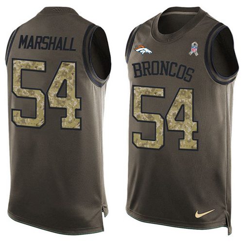 Nike Broncos #54 Brandon Marshall Green Men's Stitched NFL Limited Salute To Service Tank Top Jersey - Click Image to Close